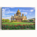 Black and white stretched canvas of St. Petersburg scenery, ideal for kitchen wall art or bedroom ambiance.