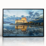 Large abstract wall art depicting a Scottish landscape in muted earth tones on a framed acrylic.