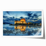 Extra large rolled print of a European Scottish landscape featuring muted green and brown tones, ideal for dining room decor.