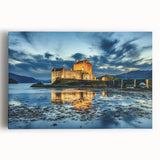 Black and white photograph of a Scottish landscape on stretched canvas, ideal for kitchen wall art.