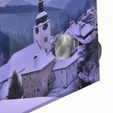 Large abstract wall art featuring a mid-century modernist European scenery in acrylic glass, ideal for dining room decor.