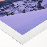 Art deco poster of a European cityscape in muted gray tones on rolled canvas, suitable for dining room wall art.