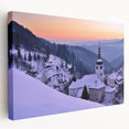 Large canvas print of a Slovakian landscape in subdued earth tones, ideal for kitchen wall art.