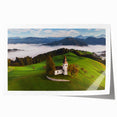 Extra large rolled print of a European scenery in Slovenia, featuring vibrant green landscapes.