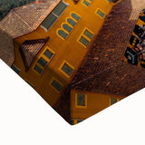 Black and white landscape art painting of Barcelona on large stretched canvas, ideal for bedroom wall decor.