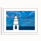 Textured art depicting abstract scenery of the Canary Islands in muted earth tones, framed with a white mat.