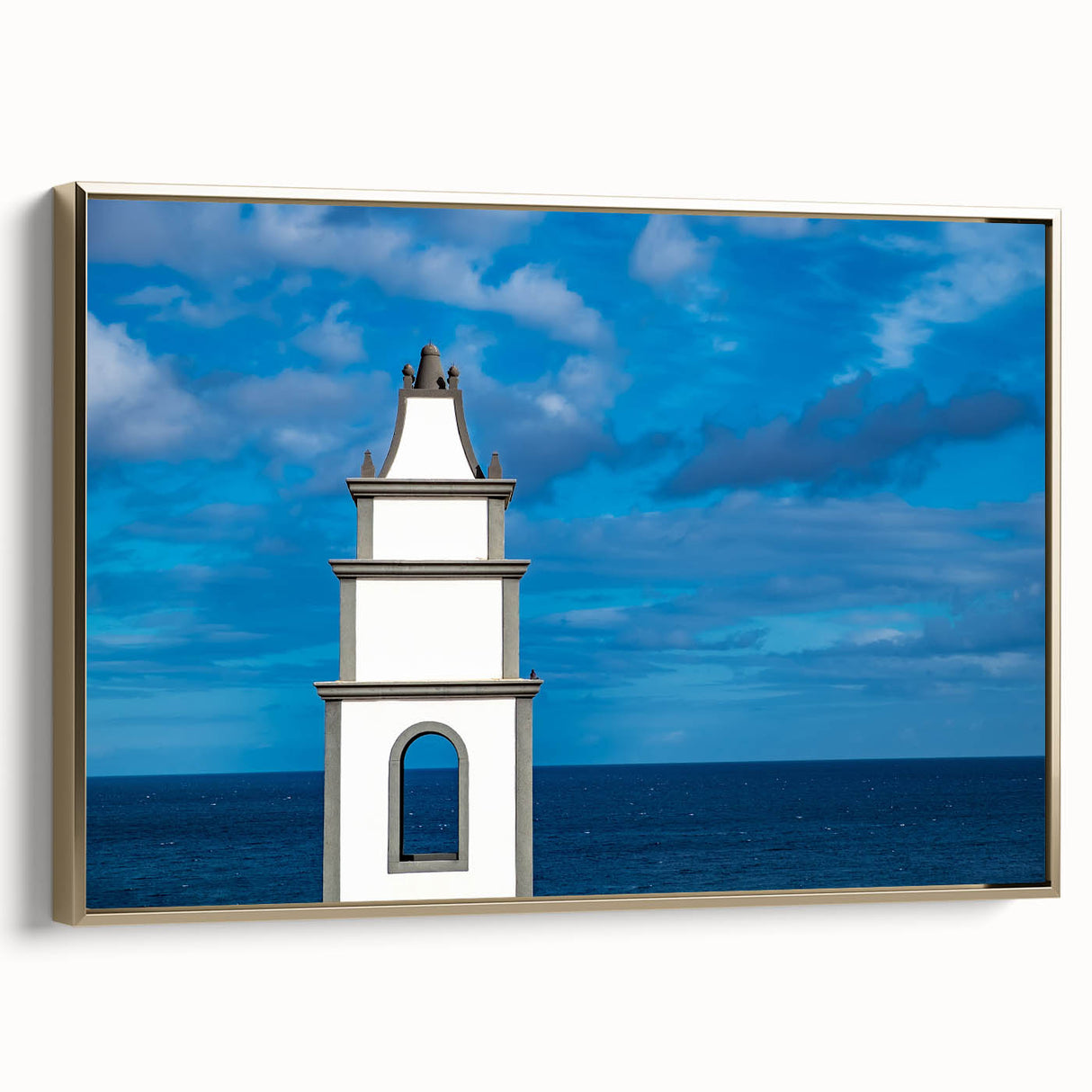 Framed canvas depicting a vintage-style landscape of the Canary Islands, with muted earth tones, perfect for bedroom decor.