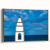 Framed canvas depicting a vintage-style landscape of the Canary Islands, with muted earth tones, perfect for bedroom decor.