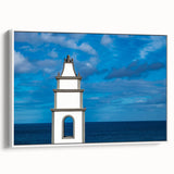 Vintage poster art of a colorful Spanish Canary Island scene on extra large framed canvas, ideal for living room decor.