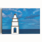 Black and white print of a European scenery on stretched canvas, ideal for kitchen wall art or bedroom decor.