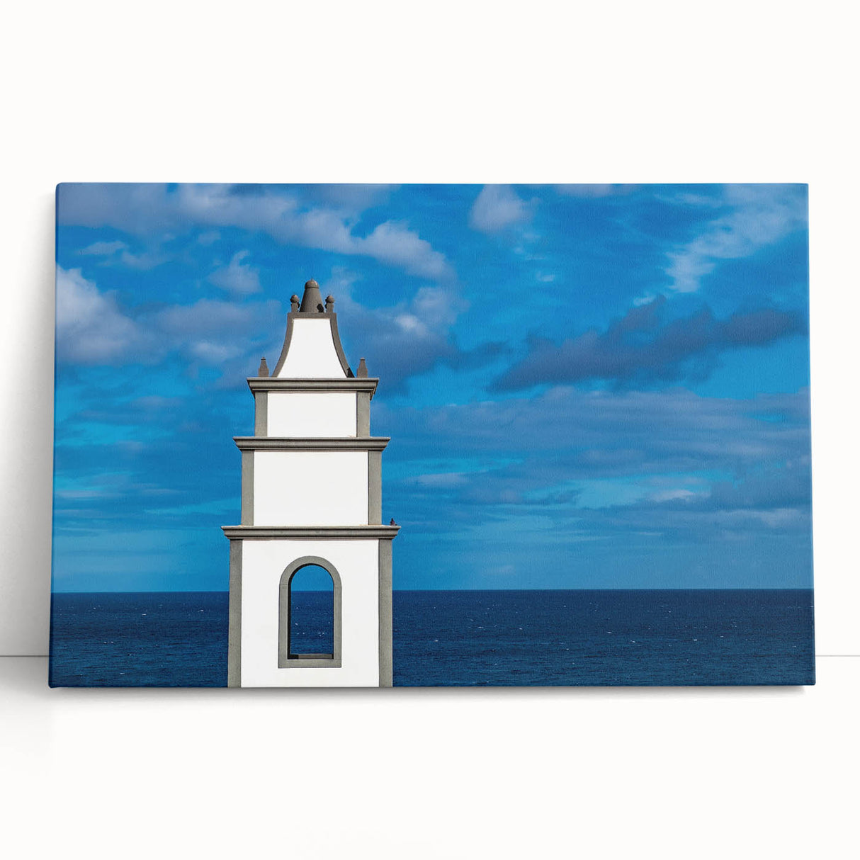 Black and white stretched canvas of a scenic Canary Islands landscape, ideal for kitchen wall art.