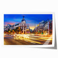 Extra large rolled print featuring a floral scene in Madrid with vibrant green and pink tones.