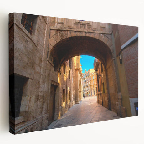 Large canvas print of Valencia scenery in natural and blue tones, ideal for kitchen wall art.