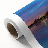 Art Deco poster of Stockholm scenery in pastel shades on rolled canvas, ideal for nursery wall art.