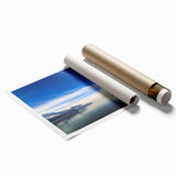 Extra large rolled print of Geneva scenery with floral motifs in soft color palette, suitable for classy bathroom wall art.