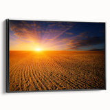 Black and white framed canvas depicting a vintage European landscape, ideal for bedroom wall art.