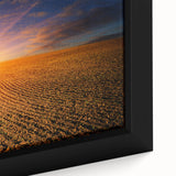 Black wall art depicting a textured European scenery in vibrant colors on a framed canvas, ideal for living room decor.