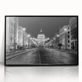 Large abstract wall art depicting the Vatican in muted gray tones on a framed acrylic, ideal for modern living room decor.