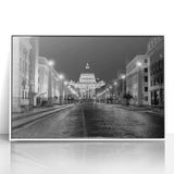 Acrylic print of the Vatican scenery in muted sepia tones, framed in white, suitable for modern art wall decor.