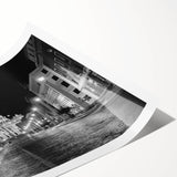 Extra large rolled print featuring line art flowers with subtle shades, ideal for large living room wall art.