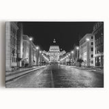 Black and white photo of the Vatican on stretched canvas, suitable as large kitchen wall art.