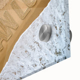 Large abstract wall art depicting the Cabo San Lucas scenery in vibrant blue and green tones on acrylic glass.