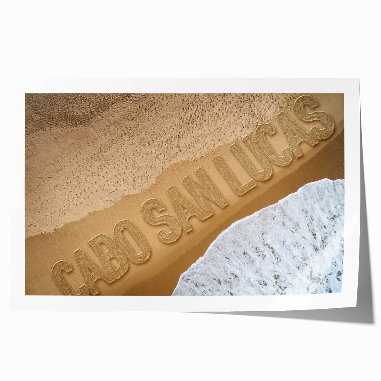 Extra large rolled print of Cabo San Lucas scenery with vivid blue and green tones, ideal for dining room wall art.