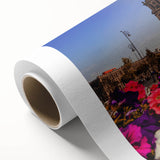 Art deco poster of Mexico City scenery in pastel shades on rolled canvas, ideal for nursery wall art.