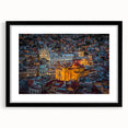 Extra large abstract art print of Guanajuato, featuring vibrant, textured colors on a framed canvas.