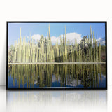 Large abstract wall art depicting a serene Oaxaca landscape in muted earth tones on a black framed acrylic.