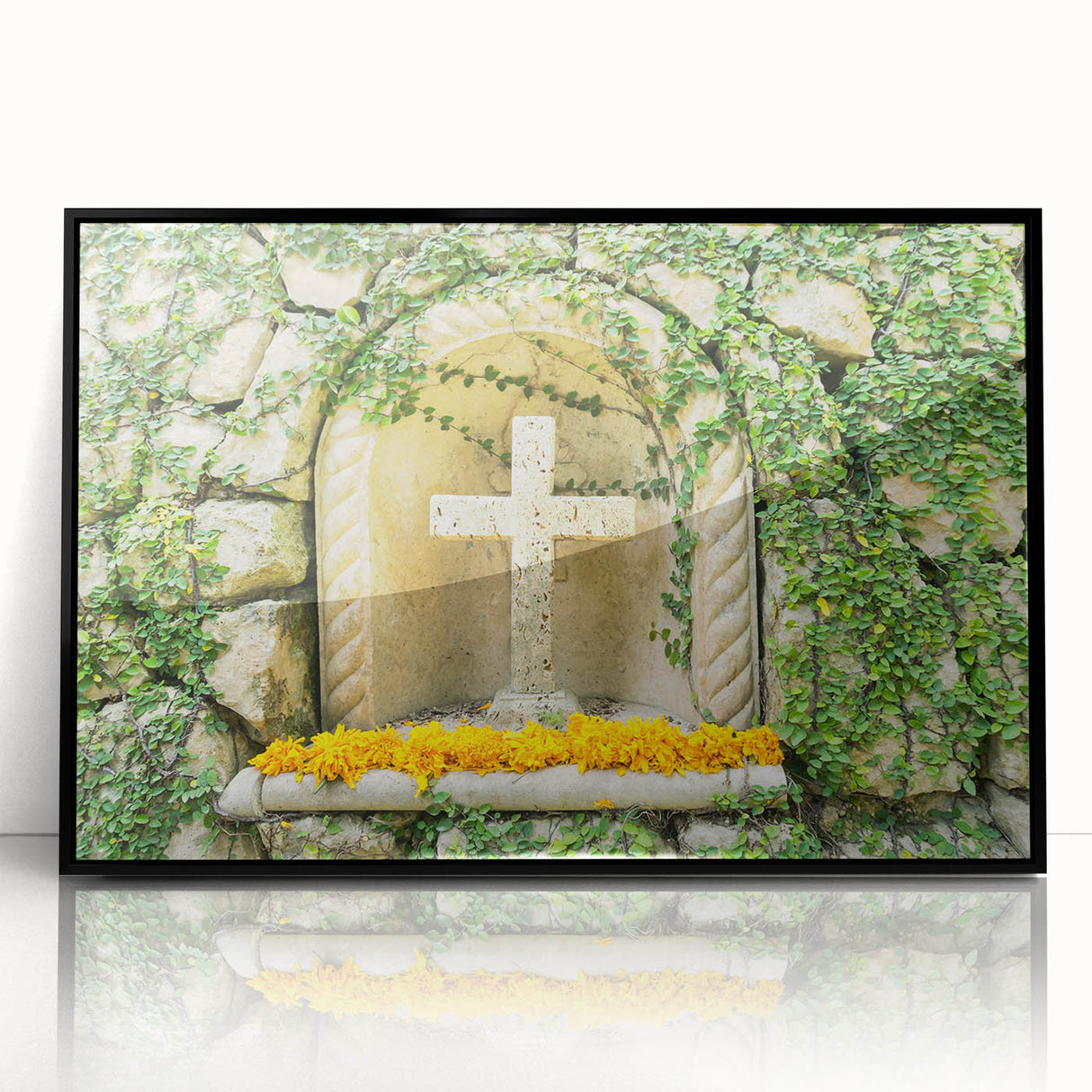 Large abstract wall art depicting Quintana Roo scenery in muted earth tones on a framed acrylic.