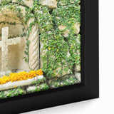 Extra large framed canvas featuring a textured depiction of Quintana Roo scenery in black with colorful art accents.