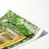 Extra large wall art featuring line art flowers in a minimalist style, printed on a rolled canvas.