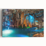 Black and white stretched canvas of Yucatan scenery, ideal for kitchen wall art.