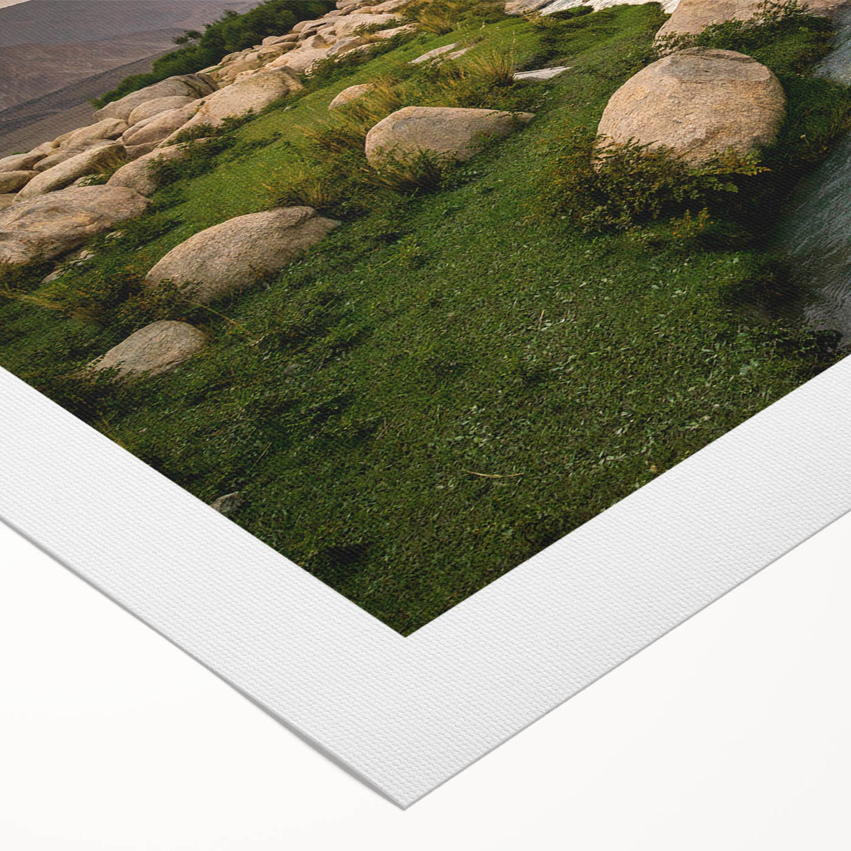 Art deco poster of a Middle Eastern landscape in muted earth tones on rolled canvas, suitable for dining room decor.