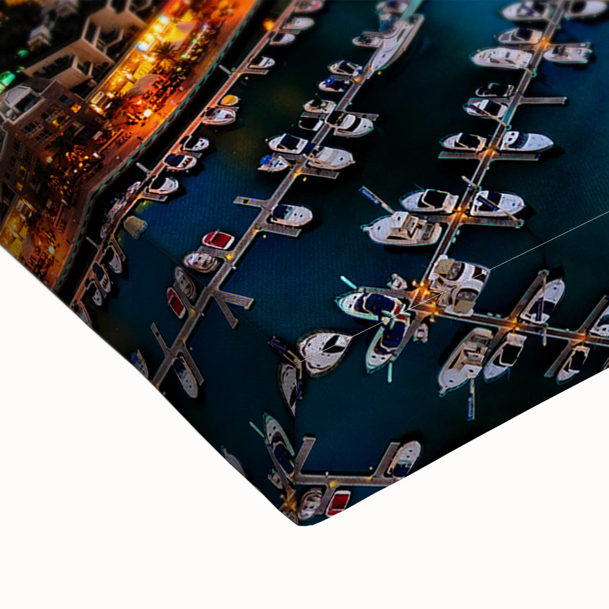 Black and white stretched canvas featuring a large-scale landscape of Dubai's skyline, ideal for bedroom wall art.