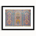 Extra large framed abstract art print depicting a colorful, textured scene inspired by Middle Eastern landscapes.