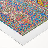 Art deco poster of a Middle Eastern scenery in Iran, featuring earthy tones on a rolled canvas.