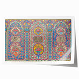 Extra large rolled print of a floral scene in Iran, with muted earth tones, ideal for dining room wall art.