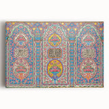 Black and white stretched canvas of a Middle-Eastern cityscape, ideal for kitchen wall art.