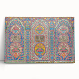 Black and white stretched canvas depicting a scenic Middle Eastern landscape, ideal for kitchen wall art.