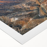 Art deco poster of a Middle Eastern scenery in muted earth tones on rolled canvas, suitable for dining room wall art.