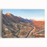 Black and white photograph of a Middle Eastern landscape on large stretched canvas, ideal for kitchen wall art.