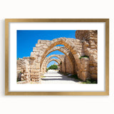 Extra large wall art featuring an abstract depiction of Jerusalem in textured gold and earth tones on a framed canvas.