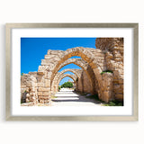 Textured abstract art print of Jerusalem skyline in muted earth tones on a framed canvas, suitable for bedroom decor.