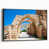 Black and white framed canvas of Jerusalem landscape, ideal for bedroom wall art, featuring vintage poster style.