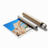 Extra large rolled print of Jerusalem scenery in muted earth tones, ideal for classy bathroom wall art.