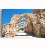 Black and white stretched canvas of Jerusalem skyline, ideal for kitchen wall art.