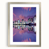 Textured abstract art print of Tel Aviv, featuring muted earth tones on a framed silver mat, ideal for bedroom art.