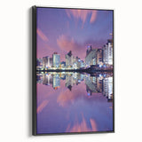 Black and white landscape art painting of Tel Aviv on framed canvas, suitable for bedroom wall decor.